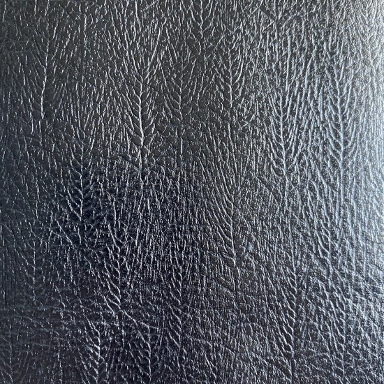 Black Leaf Embossed Cowhide Leather